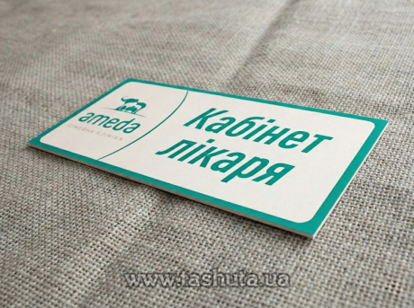 Пластиковая табличка на дверь с полноцветной печатью, 250х120 мм