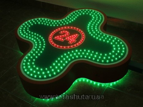 Krzyż apteczny LED „POLSKA” 24 godz. 800x800 mm