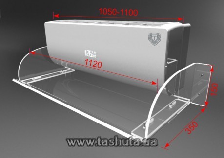 Ekran powietrzny (deflektor) klimatyzatora, szerokość 1100mm, z akrylu