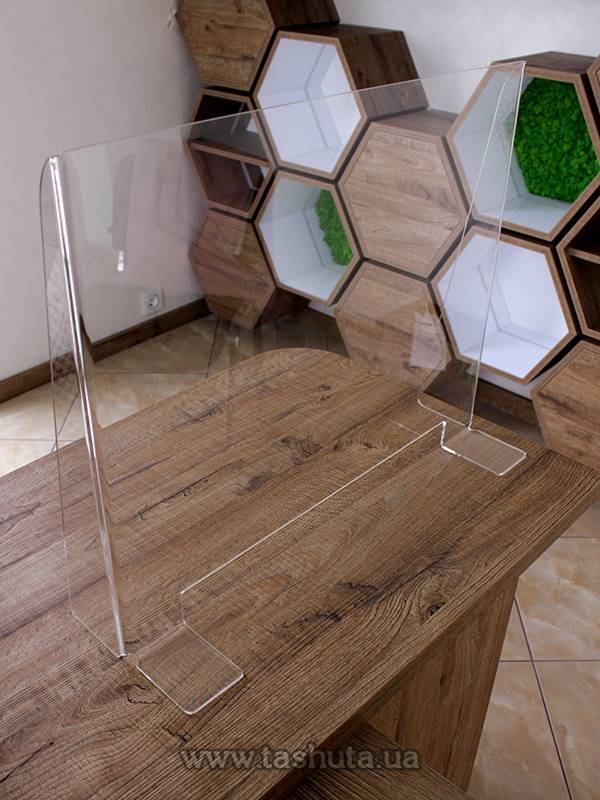 Checkout Protective Screen, Counter Barrier with Slot 850x680mm