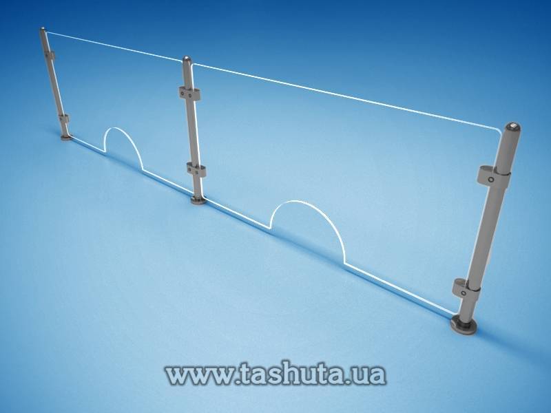 Acrylic Checkout Barrier 2000x500mm for Banks, Petrol Stations, Pharmacies
