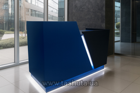 Стойка администратора, кассовый прилавок с подсветкой, 170х110х62 cм