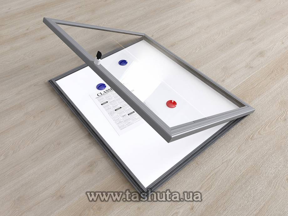 Wall-Mounted Lockable Display Case with Doors, 700x1000mm