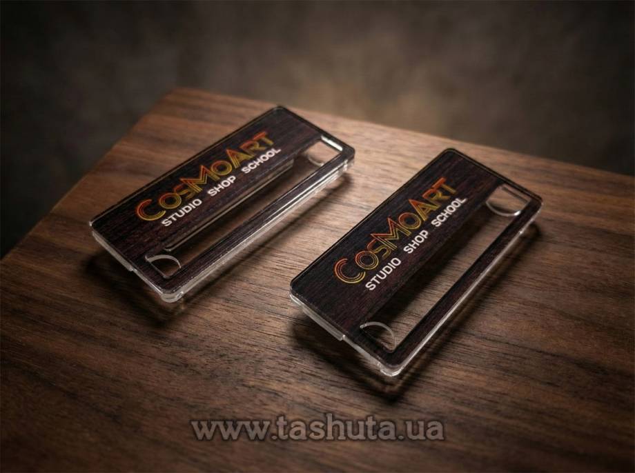 Full-Colour Printed Plastic Name Badge, 65x35mm