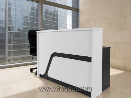 Lada recepcyjna „Komfort”, lada biurowa podświetlana, 200x110x75 cm