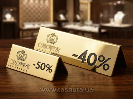 Наcтольная табличка металлическая, 200х60 мм