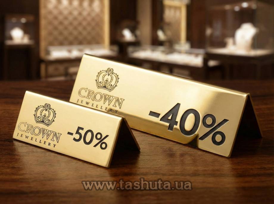 Metal Desk Sign Plate, 200x60mm
