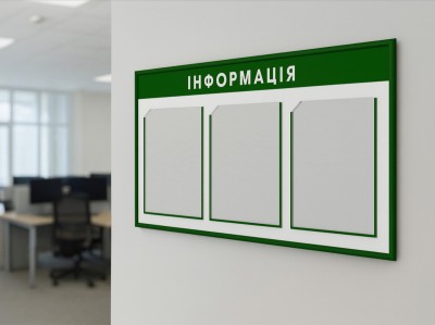 Информационный стенд на 3 кармана А4, 750х410 мм