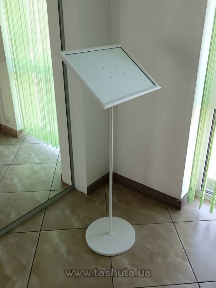 Inclined A3 Snap Frame Information Stand, White/Black