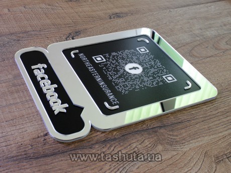 Tabliczka z kodem QR Facebook 300x380mm