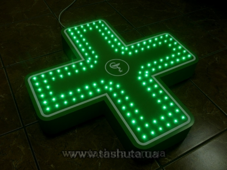 Аптечный крест светодиодный с динамикой, одноцветный, 600х600мм