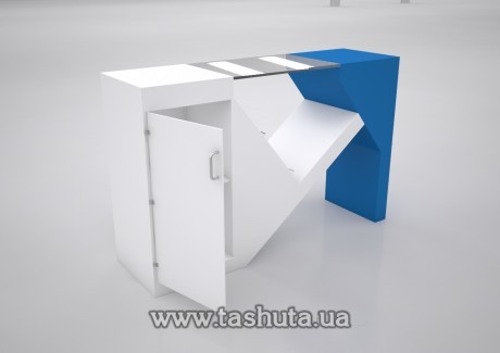 Stół informacyjny z logo, 120x770x50cm