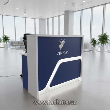 Ресепшн стойка &quot;Комфорт&quot;, офисная стойка с подсветкой, 150х110х75 cм