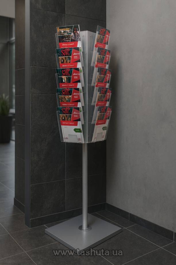 Rotating Brochure Stand, Three-Sided