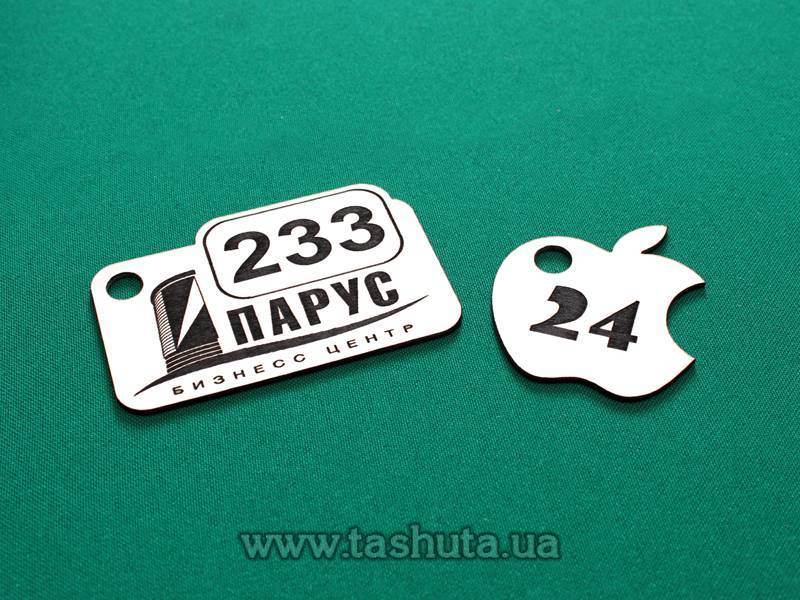 Shaped Locker Number Tag 50x50mm, Single-Sided