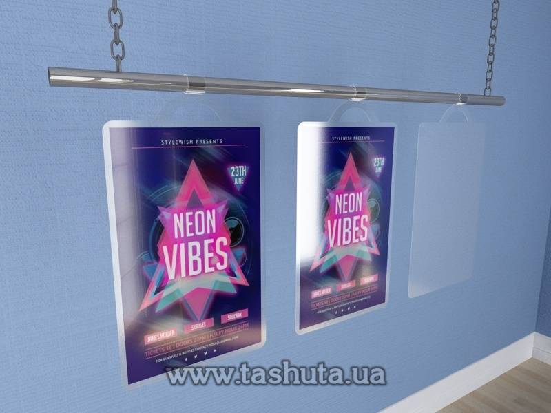 A2 Hanging System for Changeable Graphics (Promotions, Discounts, Offers)