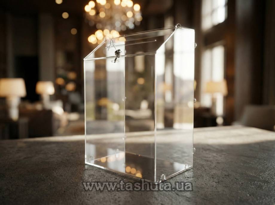 Lockable Promo Box, Charity Box with Studs 220x340x140mm
