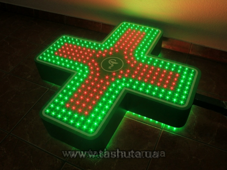 Крест светодиодный с динамикой EXPAND, двухцветный, 800х800мм
