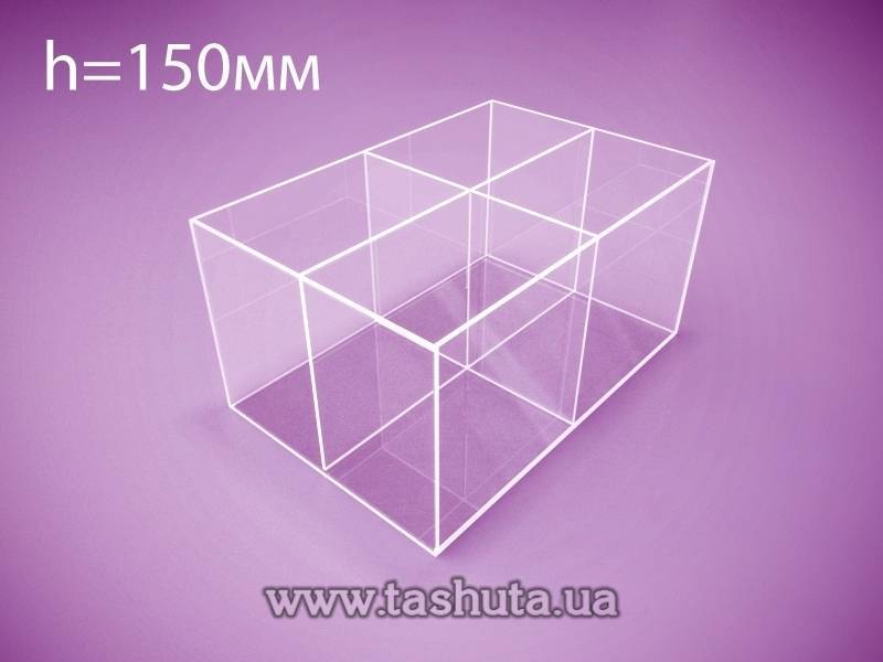 Clear Container, Box 300x400x150mm with 4 Sections