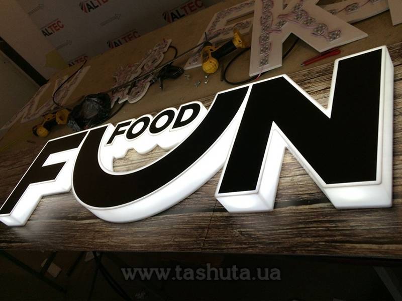 Internally Lit 3D Letters (Fully Illuminated), h-200mm