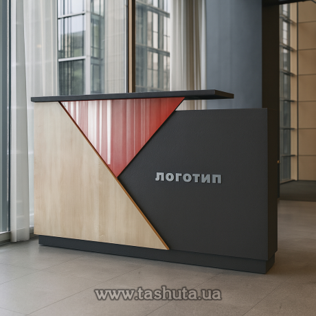 Стійка адміністратора з акриловою вставкою, 160х110х70 см