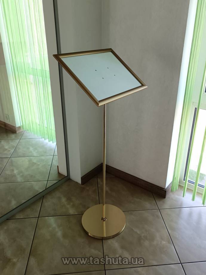 Inclined A3 Snap Frame Information Stand, GOLD