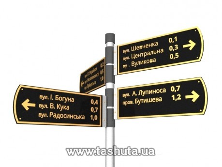 Wskaźnik ulic, uliczny wskaźnik informacyjny, format 600x200mm