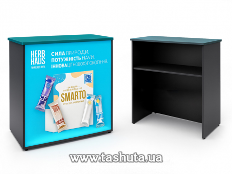 Текстильный промостол с подсветкой  1100x500х1100 мм