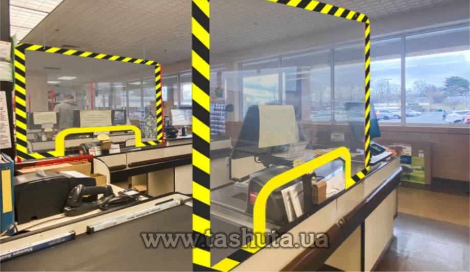 Hanging Protective Screen for Checkout Area 1200x760mm