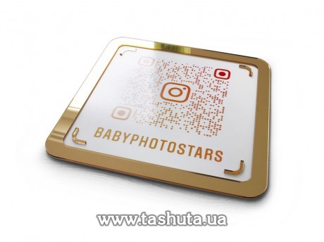 Wizytówka na Instagram z akrylu z kodem QR 200x200mm, elementy przestrzenne
