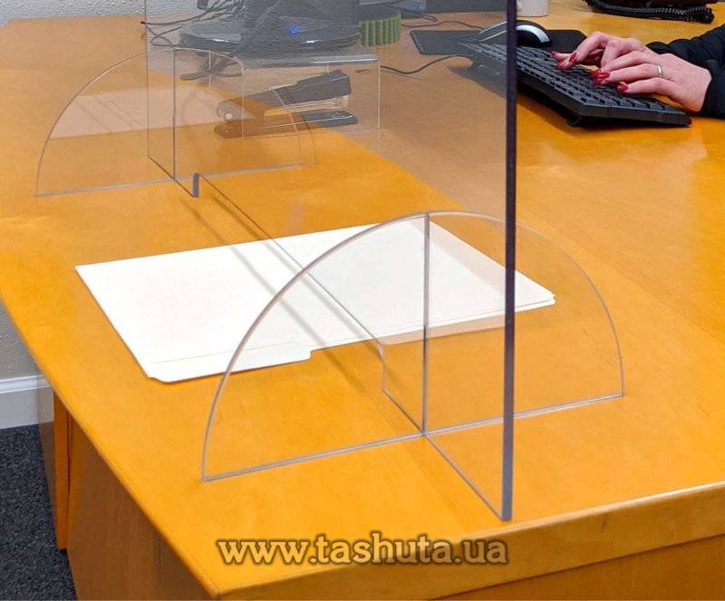 Cashier Protection for Shops, Acrylic Partition 760x1000mm with Studs