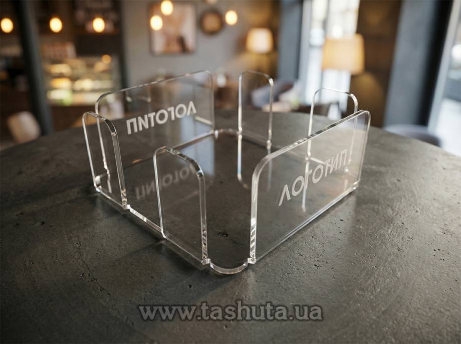 Napkin Holder with Logo 180x180x50mm
