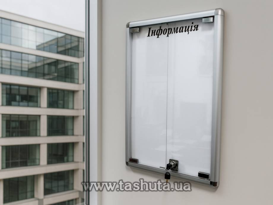 Information Board with Doors and Lock, 700x1000mm