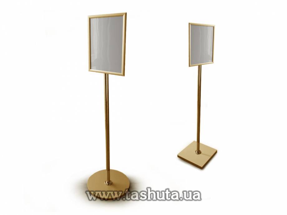 A3 Snap Frame Advertising and Information Stand, GOLD