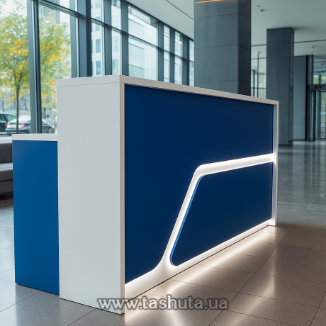 Ресепшн стойка "Комфорт", офисная стойка с подсветкой, 200х110х75 cм