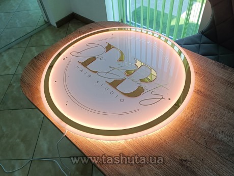 Logo firmy podświetlane 50cm, okrągłe