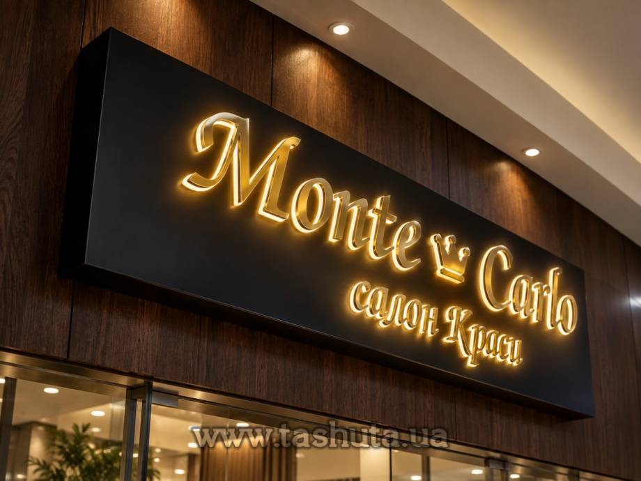 Illuminated Composite Sign with Applied Acrylic Letters
