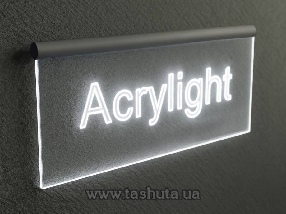 "Acrylic Light" Panel with CNC Engraving, 500x200mm