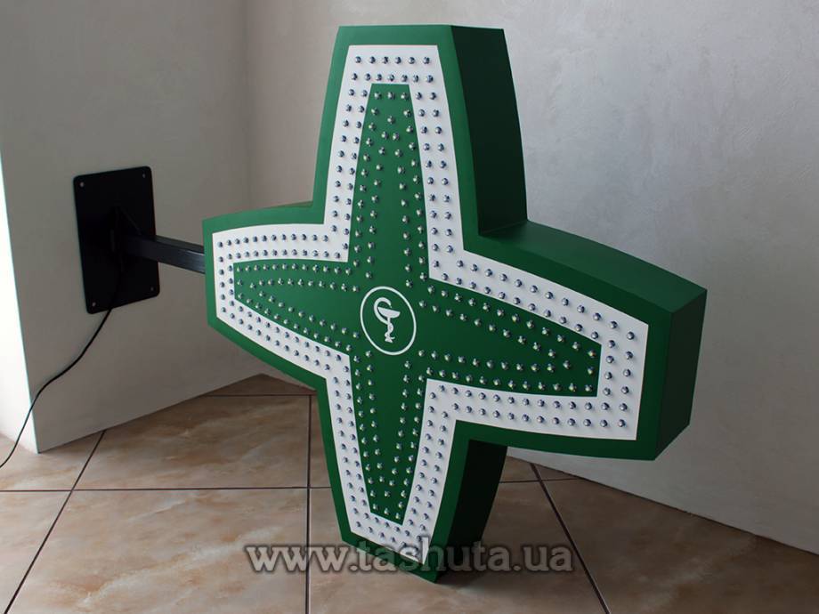 Animated LED Pharmacy Cross, 800x800mm