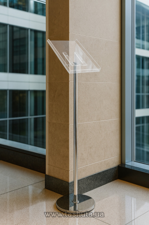 Стійка на хромованій нозі для буклетів А4 формату