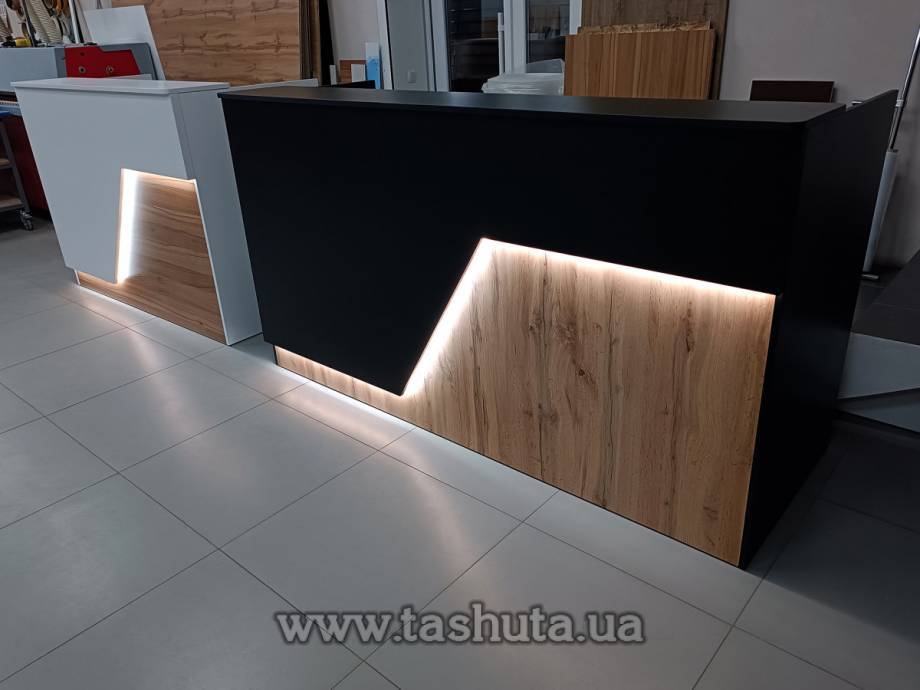 "Miami" Reception Desk, Illuminated Office Desk, 120x110x75cm