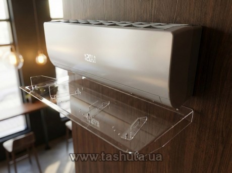 Ekran-deflektor do klimatyzatora, szerokość 850mm, z akrylu, z regulacją przepływu powietrza