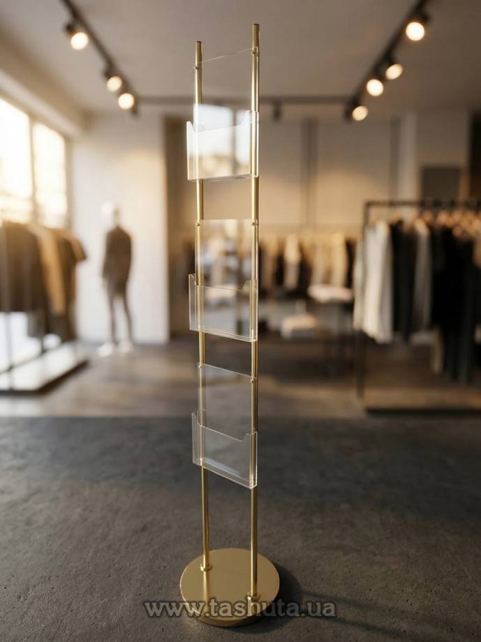 Single-Sided Catalogue Stand with 3 A4 Pockets
