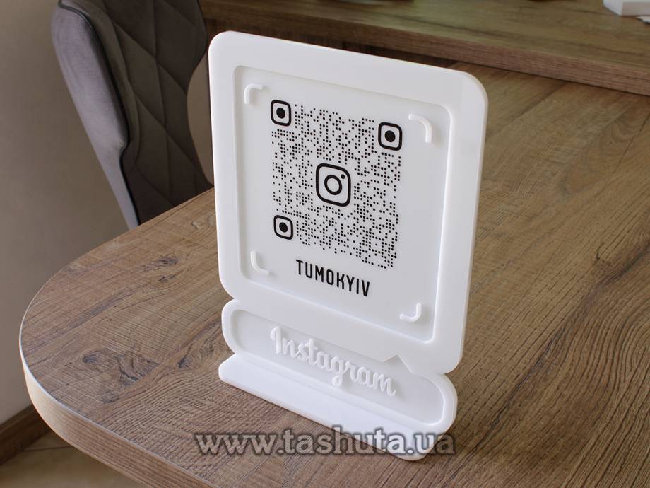 3D Acrylic Instagram Business Card with QR Code 200x250mm