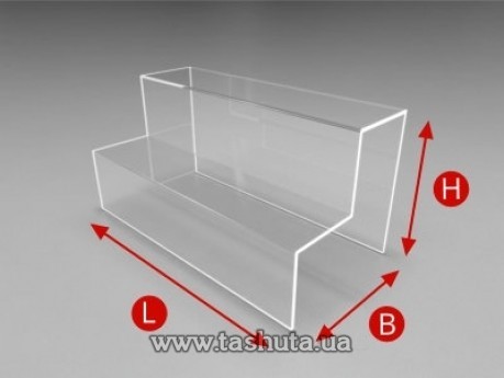 Горка под товар на 2 ступени, H=150мм, L=250мм