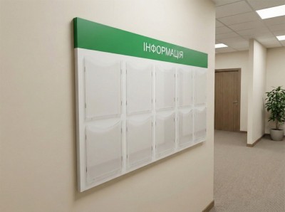Стенд, уголок покупателя на 10 карманов, 1300х850 мм (Композитный материал)