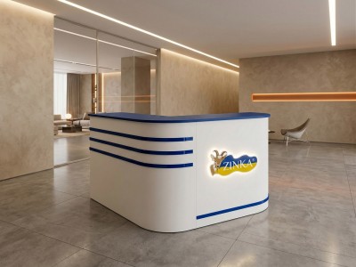 Corner Checkout Reception Desk, 120x100x120cm