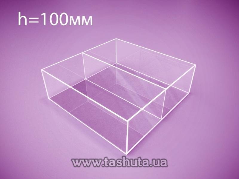 Acrylic Box with Divider 200x200x100mm