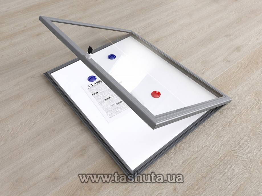 Wall-Mounted Lockable Display Case with Doors, 420x600mm