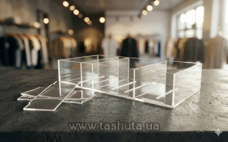 Acrylic Product Box with Removable Dividers 220x600mm